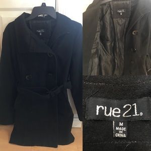 Rue 21 Black Peacoat